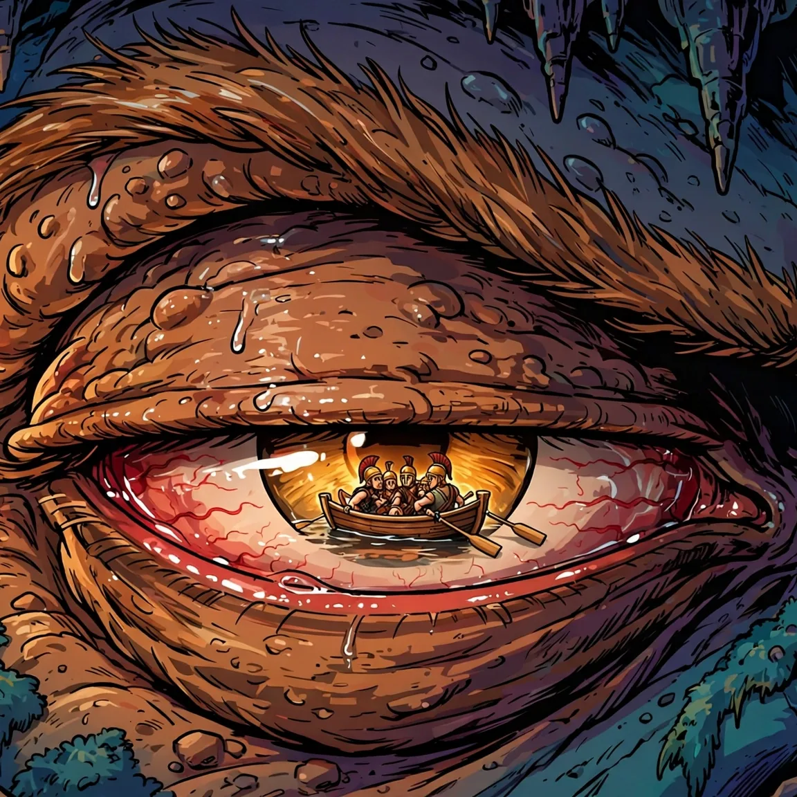 Close-up of a dragon eye as a fantasy creature sample