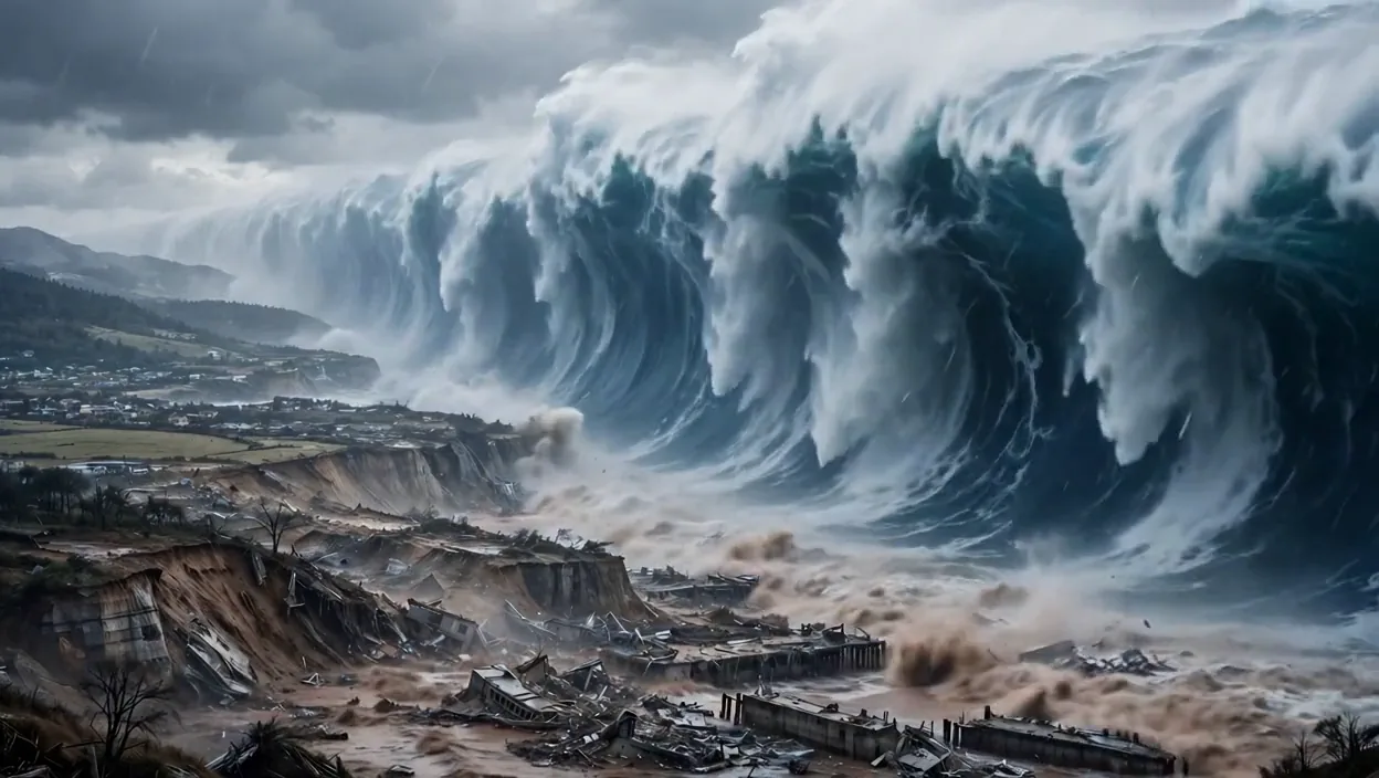Huge wave as a bold square social post sample
